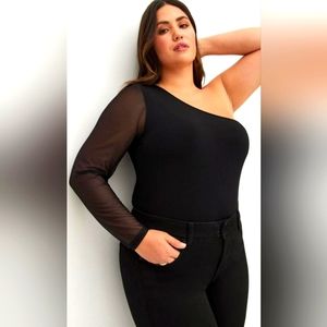 NWT Torrid Sz 4 Mesh One Sleeve Foxy Top